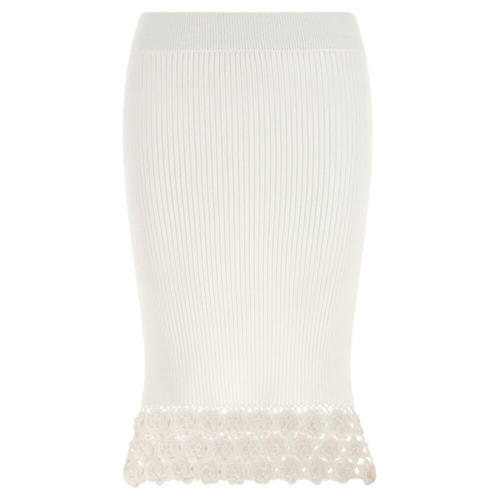 Ganni White Organic Cotton Midi Women's Skirt